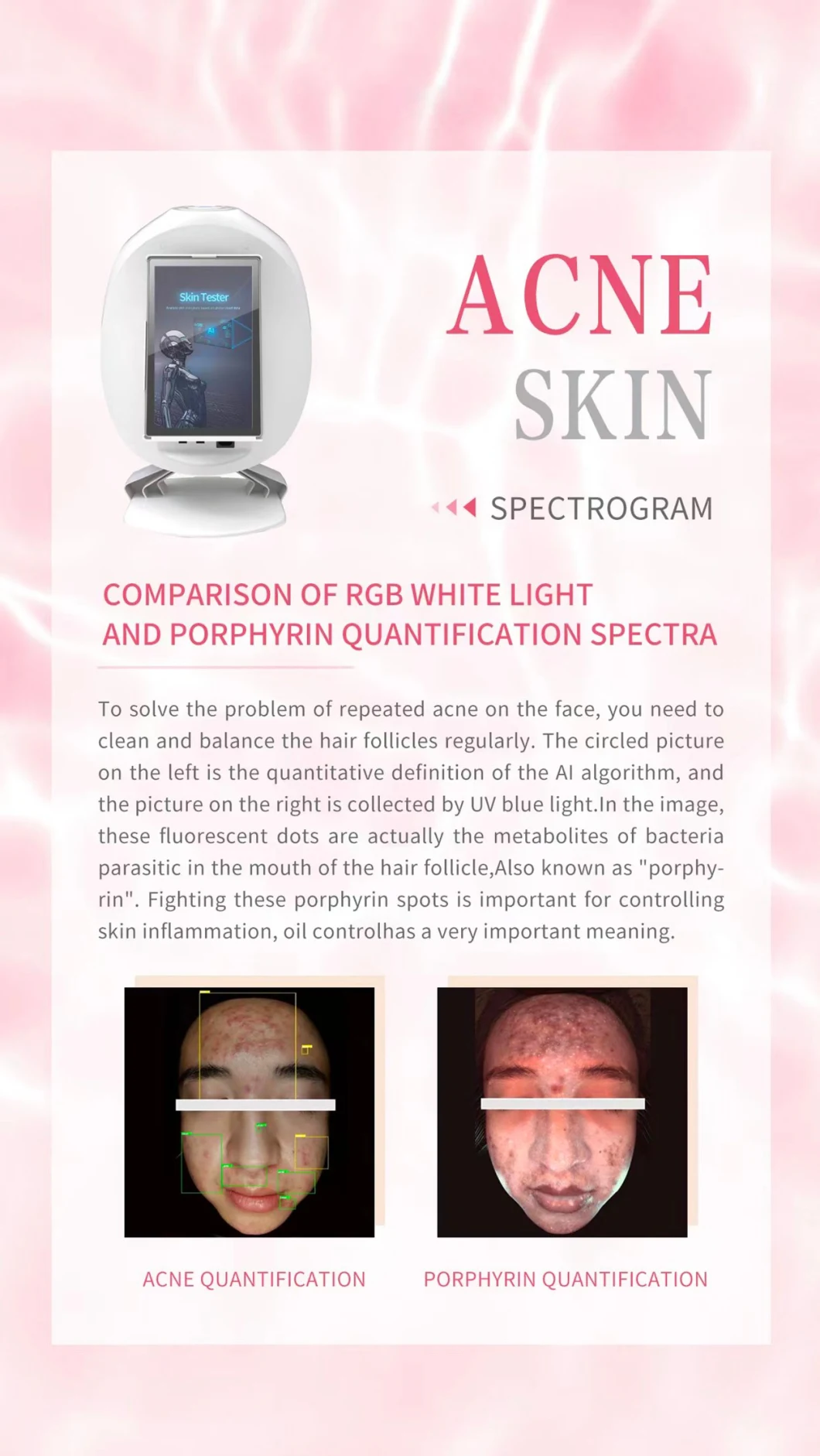 Portable 3D Ai Face Skin Analyzer Facial Tester Scanner Magic Face Mirror Device Skin Analysis Machine Skin Analyzer