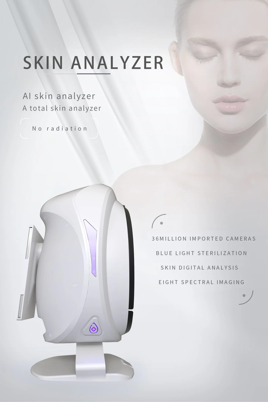 Portable 3D Ai Face Skin Analyzer Facial Tester Scanner Magic Face Mirror Device Skin Analysis Machine Skin Analyzer