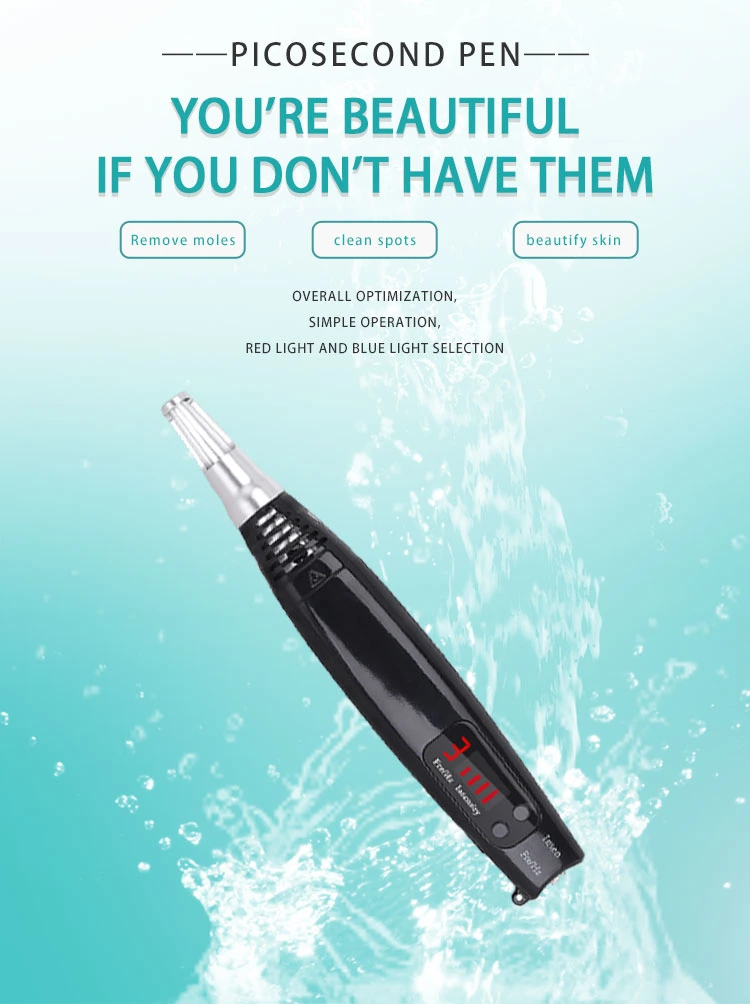 Laser Picosecond Pen Micromicrosecond Tool blue &amp; Red Color for Tattoo, Spots, Melanin, Mole, Freckle, Pigment Removal