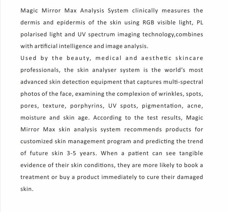 Professional Facial Magic Mirror Max Skin Analyzer