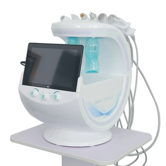 Portable 7in1 Hydrafacial Aqua Peel Smart Ice Blue RF Radiofrequency Skin Scrubber Hydra Dermabrasion Hydro Facial Care Beauty Machine with Skin Analyzer